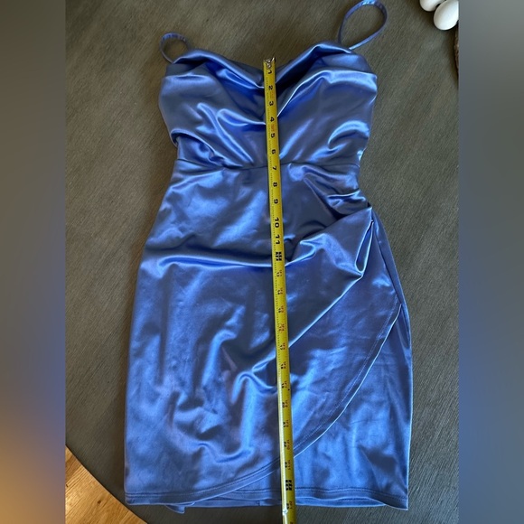 Emerald Sundae Satin Mini Dress in Blue (Macys) - Picture 10 of 12